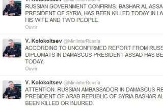 Mort de Bachar el-Assad: un faux compte Twitter d'un ministre russe affole le cours du pétrole