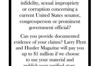 Élections américaines: Larry Flynt offre 1 million de dollars contre des informations sur tout scandale sexuel