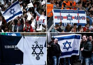 Dans les rangs des supporters de l'Ajax comme de Tottenham, l'étoile de David et les références à Israël sont partout.