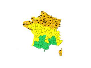 Météo France place 42 départements en alerte orange