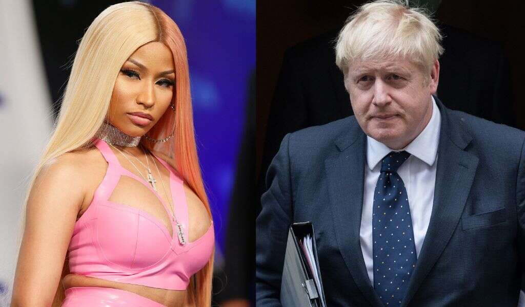 Nicki Minaj et Boris Johnson.