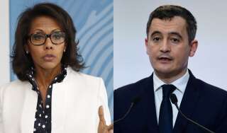 Audrey Pulvar, candidate aux élections régionales et tête de liste PS en Île-de-France, et le ministre de l'Intérieur Gérald Darmanin.