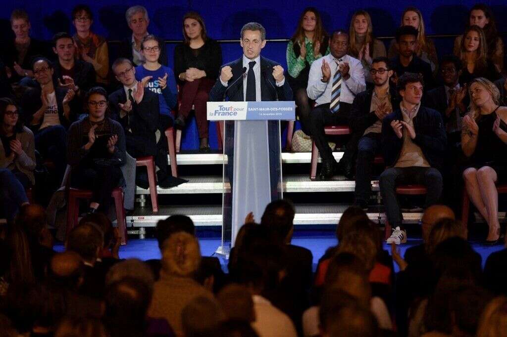 MLP ne voit pas de problème à ce que Sarkozy se représente en 2022 (photo d'illustration prise le 14 novembre 2016 à Saint-Maur-des-Fosses)