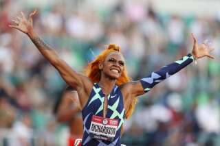 Sha'Carri Richardson, remporte la finale du 100m américaine, le 19 juin 2021