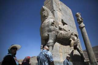 La porte de Xerxès dans les ruines de l'ancienne ville de Persépolis, en Iran, en septembre 2014.