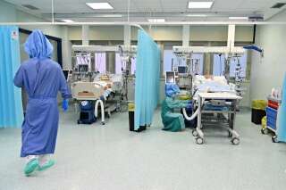 Une unité de soins intensifs dans un hôpital de Rome le 5 janvier