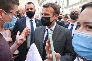 Emmanuel Macron en marge d'un déplacement à Valence, le 8 juin 2021