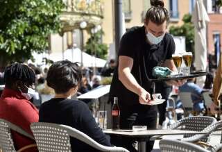 Une terrasse de café à Perpignan, 19 mai 2021