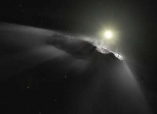 Un dessin d'artiste d'Oumuamua.