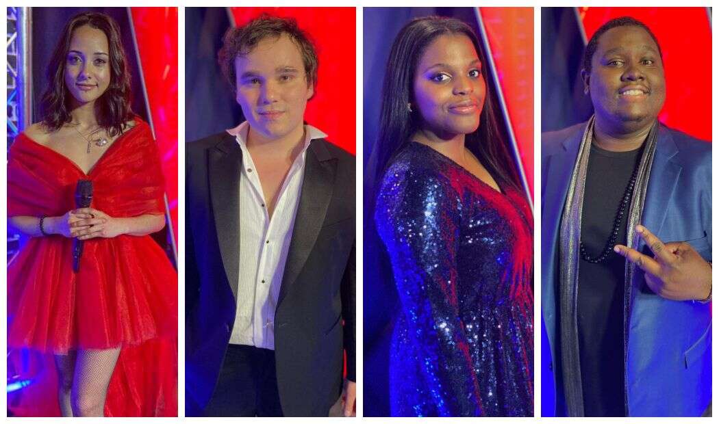 Les finalistes de la dixième saison de The Voice: Marghe, Jim Bauer, Mentissa et Cyprien