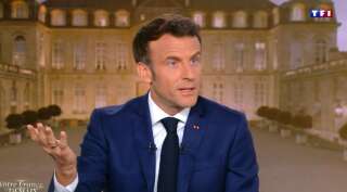 Emmanuel Macron, invité du JT de TF1 le 13 avril 2022