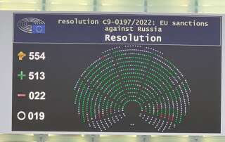 Lors d'un vote au Parlement européen, les eurodéputés ont voté favorablement en faveur d'un embargo sur le gaz russe.