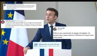 Emmanuel Macron à l'Élysée, ce samedi 19 mars 2022 pour le 60e anniversaire des Accords d'Évian.