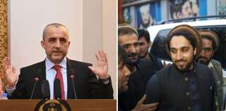 Amrullah Saleh à gauche, au palais présidentiel de Kaboul, le 4 août 2021, et Ahmad Massoud à droite dans les rues de Kaboul en septembre 2019. (Photos Getty images)