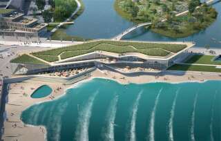 Le projet de bassin à vagues qui devrait voir le jour en 2023 à Sevran, en Seine-Saint-Denis, et qui pourrait accueillir l'épreuve olympique de surf des JO de Paris.