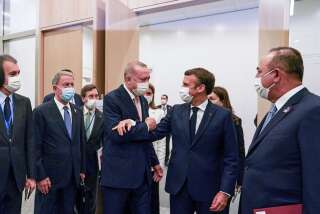 Capture Elysée - Recep Tayyip Erdoğan, le président turc et Emmanuel Macron au sommet de l'OTAN, le 14 juin 2021