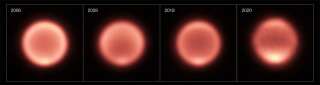 Images thermiques de Neptune prises entre 2006 et 2020, témoignant des surprenantes variations de températures