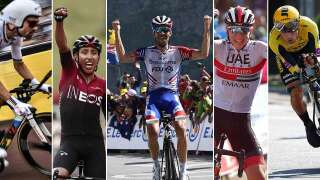S'il est débarrassé de la présence de Chris Froome et Geraint Thomas notamment, Thibaut Pinot (au centre) devra faire face à une concurrence terrible sur ce Tour de France 2020.