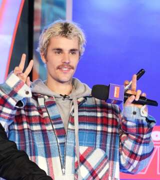 Justin Bieber sur le plateau de l'émission MTVs Fresh Out Live le 7 février 2020 (photo d'illustration).
