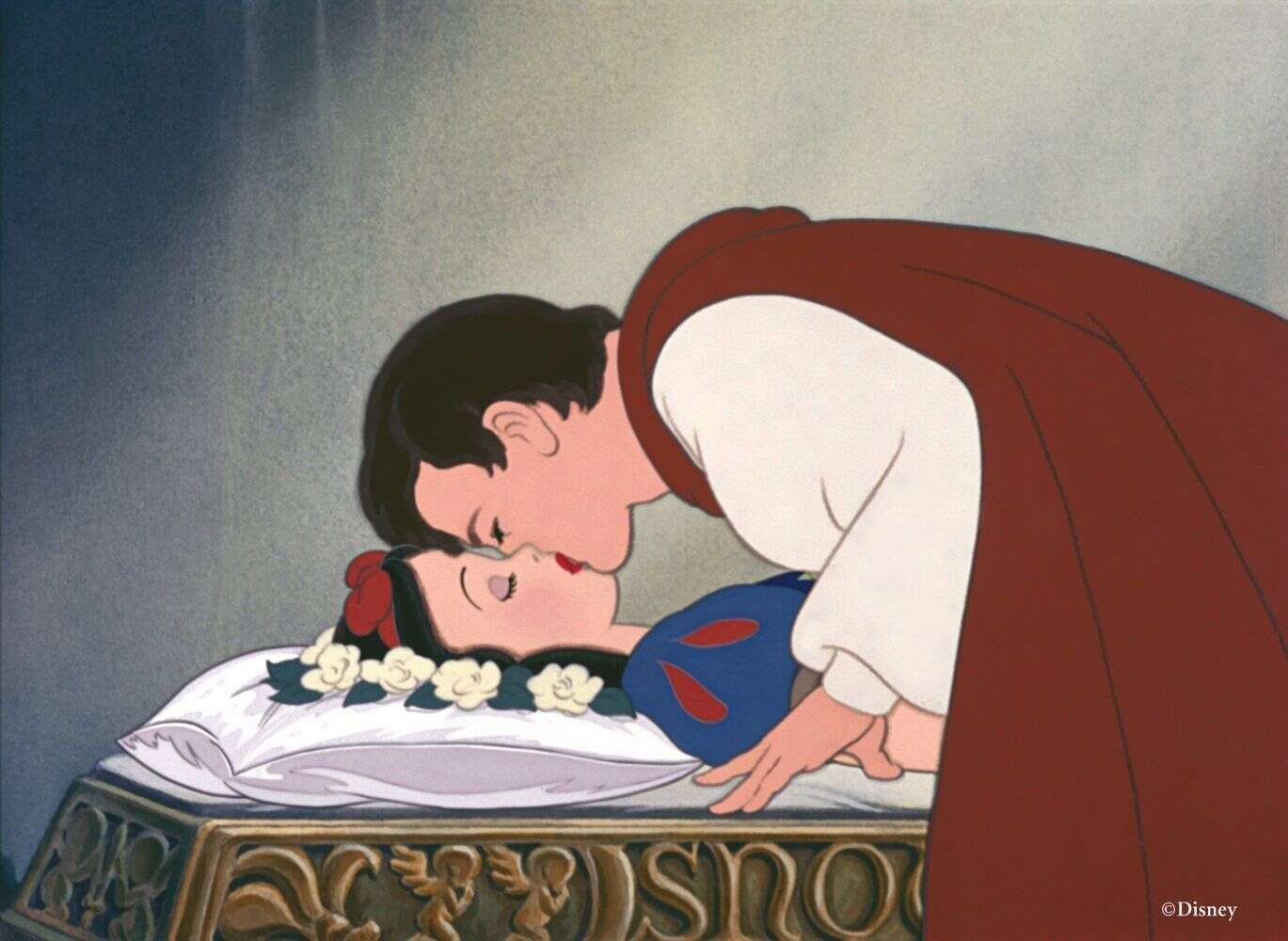 L'image du prince charmant embrassant Blanche dans 