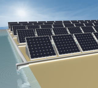 Ces panneaux solaires filtrent également l'eau de mer.