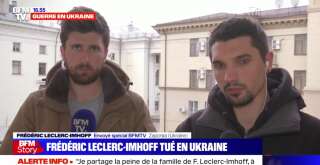 Maxime Brandstaetter (à gauche) et Frédéric Leclerc-Imhoff (à droite), lors d'un duplex depuis Zaporijia en Ukraine, pour BFMTV.