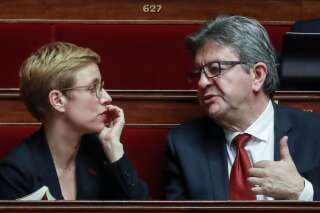 Clémentine Autain et Jean-Luc Mélenchon, photographiés à l'Assemblée nationale en février 2020. Comme d'autres cadres insoumis, ils sont régulièrement accusés d''islamo-gauchisme