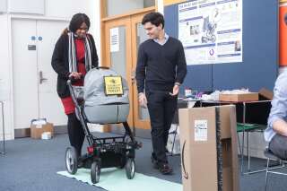 Ramona Williams pushing the Smart Baby Buggy during trials.