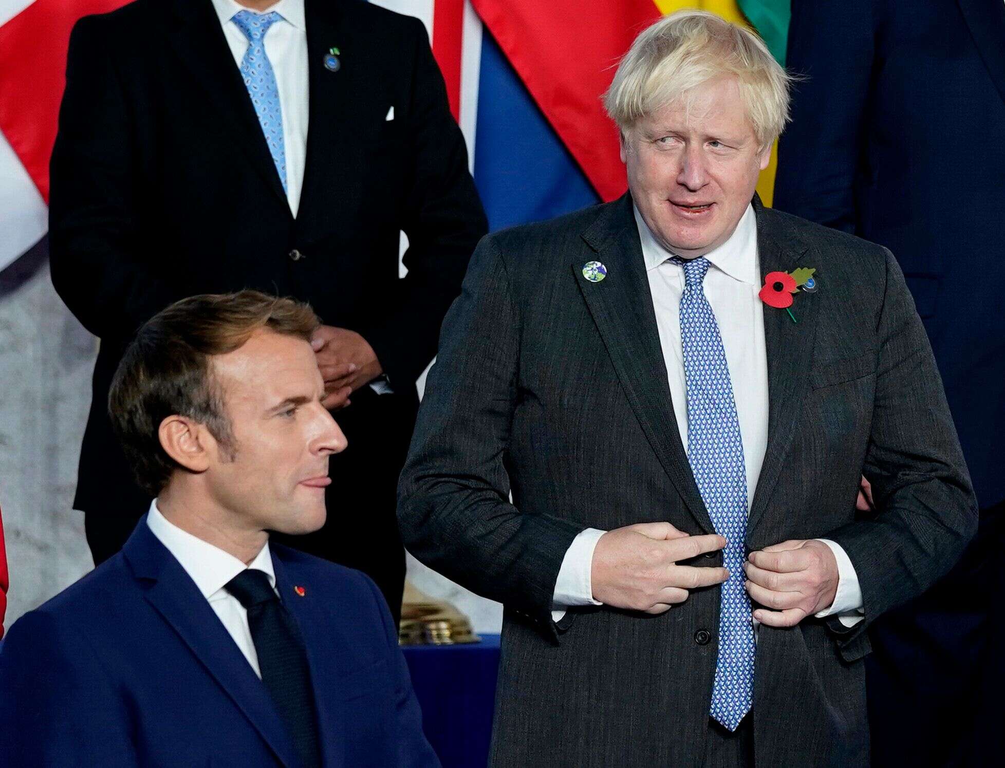 Emmanuel Macron et Boris Johnson au G20 à Rome, le 30 octobre 2021.
