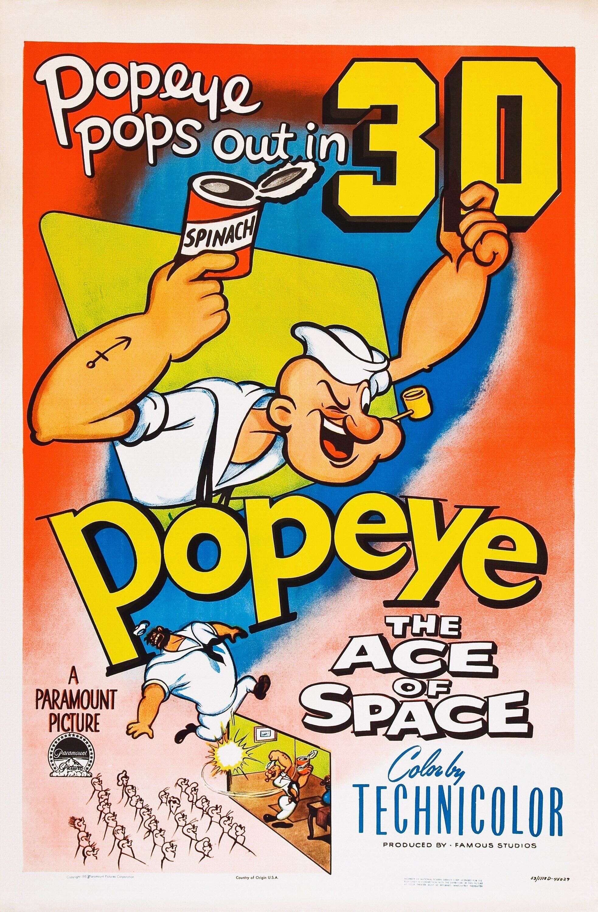 Popeye, en couverture d'un numéro de la bande-dessinée en 1953.