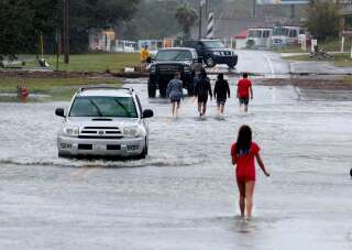 Les îles de Caroline du Nord inondées après le passage de l'ouragan Dorian, comme ici sur l'île Hatteras ce 6 septembre.