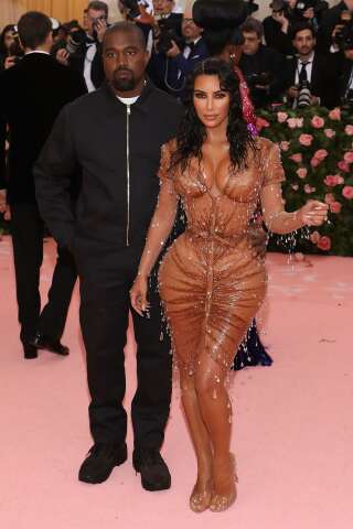 Kanye West et Kim Kardashian, lors du gala du Met 2019, au mois de mai.