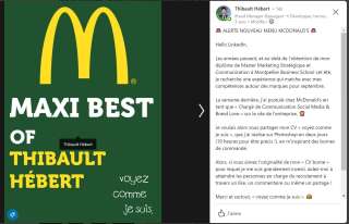 Pour se différencier des autres candidats au poste de chargé de communication chez McDonalds, Thibault Hébert a eu l'idée de proposer un CV... sous forme de borne de commande de l’enseigne.