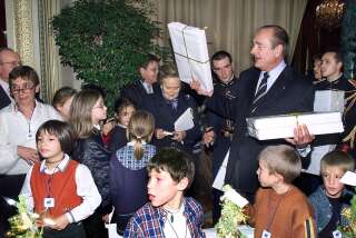 L'ancien président Jacques Chirac lors d'une fête de Noël organisée à l'Elysée.