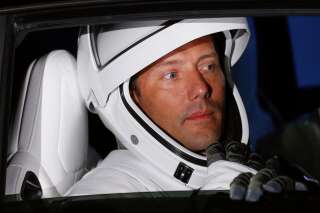 Thomas Pesquet, peu avant d'embarquer pour rejoindre l'ISS, le 23 avril 2021.