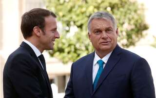 Emmanuel Macron reçoit Viktor Orban à l'Elysée le 11 octobre 2019.