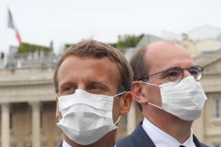 Emmanuel Macron et Jean Castex lors des cérémonies du 14 juillet à Parsi (illustration)