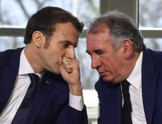 Emmanuel Macron et François Bayrou lors d'une conférence de presse en janvier 2020 (illustration)