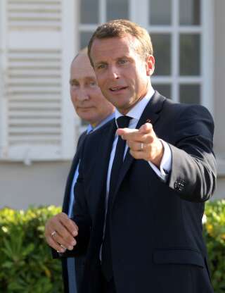 Emmanuel Macron recevant Vladimir Poutine au Fort de Brégançon, le 19 août 2019.