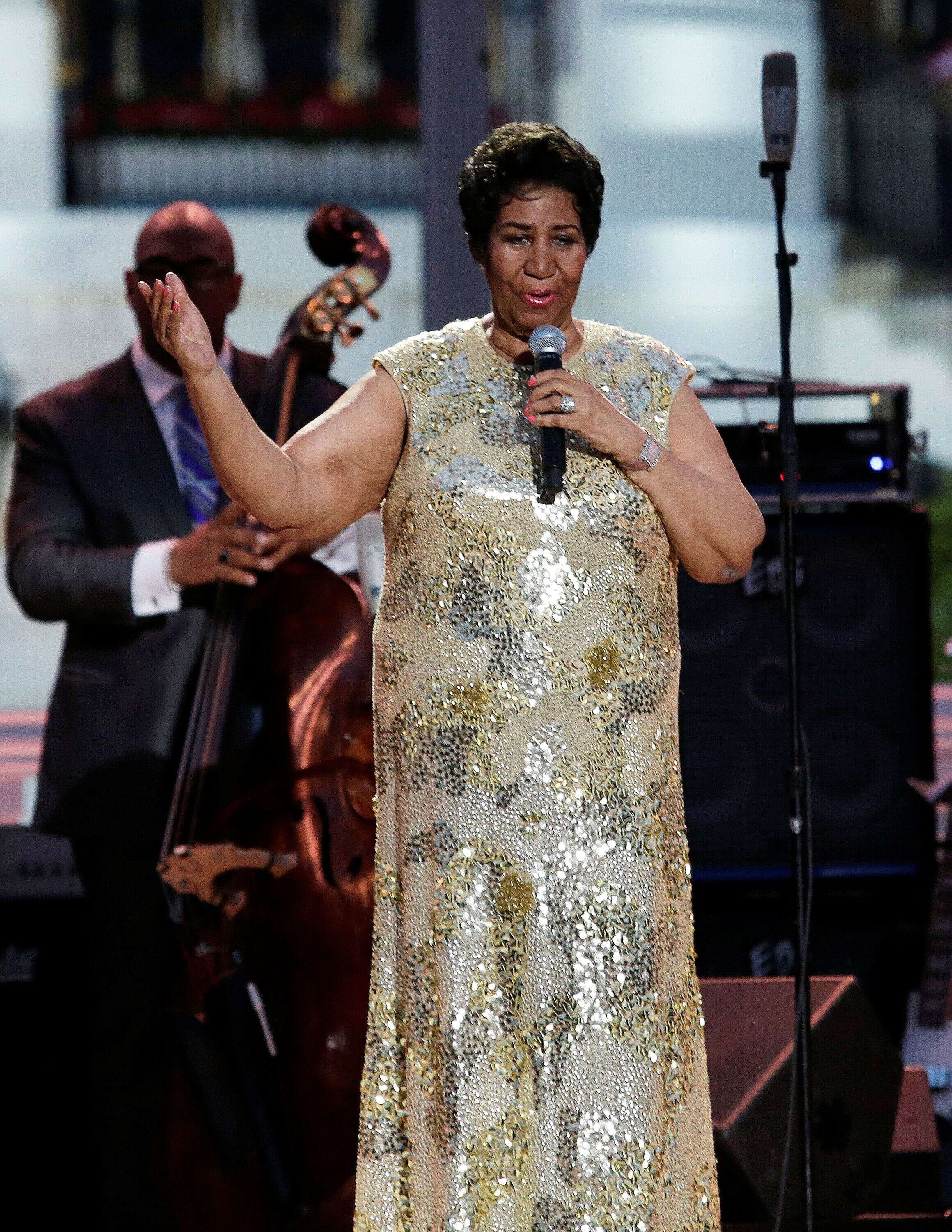 Aretha Franklin, ici lors d'un concert à Washington aux États-Unis, le 29 avril 2016.