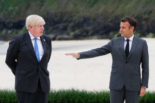 Boris Johnson et Emmanuel Macron au G7, le 11 juin 2021.