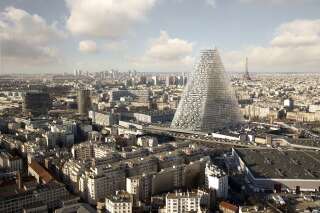 La Tour Triangle dont on voit ici des images conçues par le cabinet d'architectes Herzog & de Meuron doit être construite dans le 15e arrondissement de Paris.