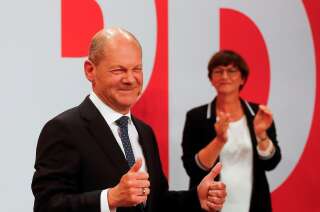 Le leader du SPD et candidat à la chancellerie Olaf Scholz après les élections fédérales en Allemagne, le 26 septembre 2021