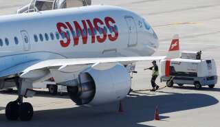 An Airbus A220 jet of Swiss Airlines is seen at Zurich airport in Zurich, Switzerland October 16, 2019.  REUTERS/Arnd Wiegmann