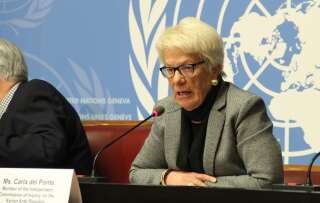 Carla Del Ponte appelle à un mandat d'arrêt contre Poutine pour crime de guerre (Carla Del Ponte au siège des Nations Unies en février 2016 par Fatih Erel/Anadolu Agency/Getty Images)