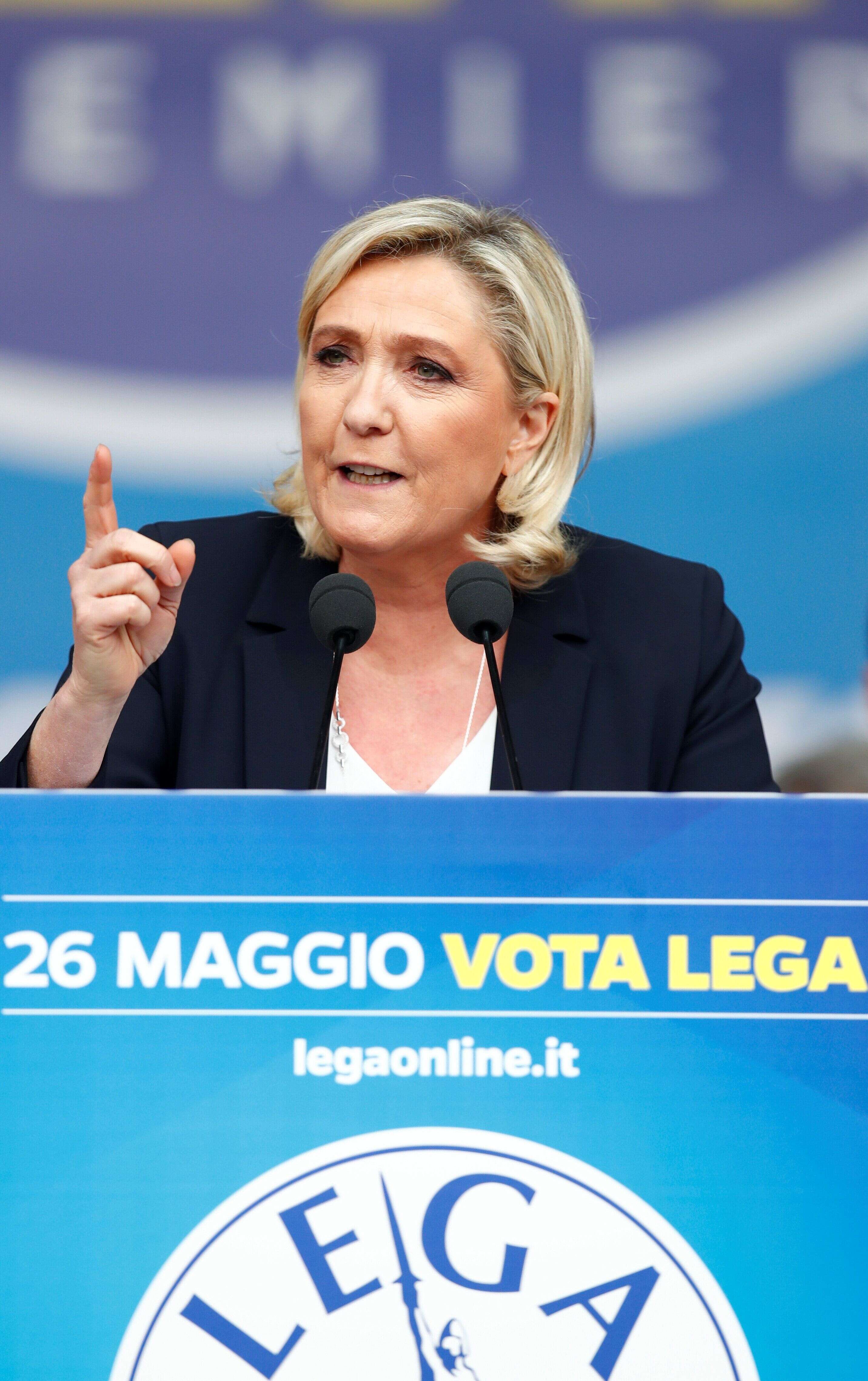 Marine Le Pen lors d'une conférence des partis d'extrême droite européens à Milan le 18 mai 2019.