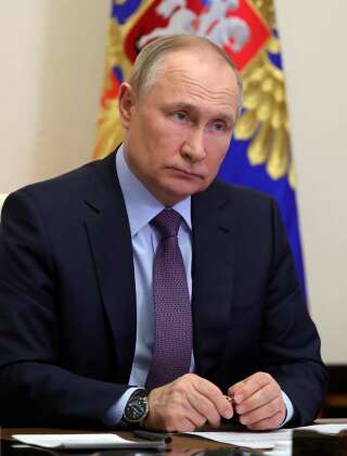 Guerre en Ukraine: la CIA s'inquiète du risque nucléaire (Photo de Vladimir Poutine le 14 avril 2022 par Sputnik/Mikhail Klimentyev/Kremlin via REUTERS)