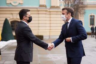 Volodymyr Zelensky et Emmanuel Macron, à Kiev en Ukraine, le 8 février 2022.
