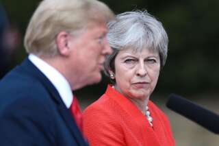 Donald Trump et Theresa May lors d'une conférence de presse commune à Londres, en juillet 2018