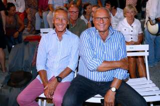 Gérard Louvin et Claude Moyne à Ramatuelle le 7 août 2015  (Photo Bertrand Rindoff Petroff/Getty Images)